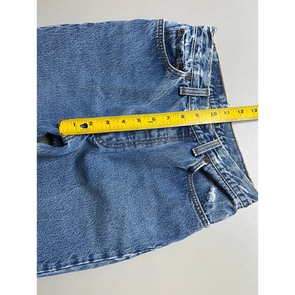 Vintage Levi’s 501 Jeans Women’s Size 9 USA Button Fly 90s Distressed Hem 25x28 - Picture 8 of 16